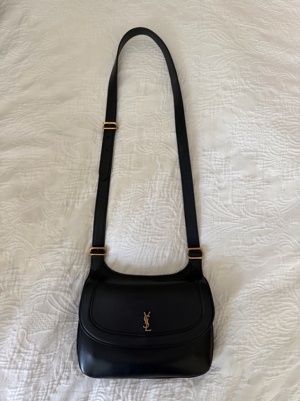 Yves Saint Laurent Black Leather Charlie Shoulder Bag Medium